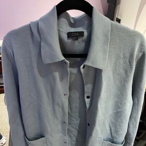 COS Light Blue Cardigan Snap Button Closure
